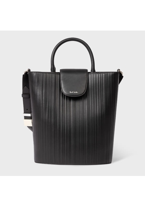 Paul Smith Women's Dark Brown 'Shadow Stripe' Leather Bucket Bag