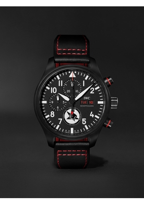 IWC Schaffhausen - Pilot's Tophatter Automatic Chronograph 44.5mm Ceramic and Leather Watch, Ref. No. IW389108 - Men - Black