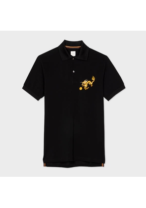 Paul Smith Black 'Year Of The Dragon' Embroidered Polo Shirt