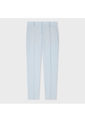 Paul Smith Women's Pale Blue Linen Tapered Trousers