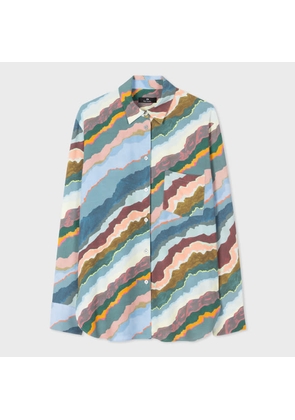 PS Paul Smith Women's 'Torn Stripe' Shirt Multicolour