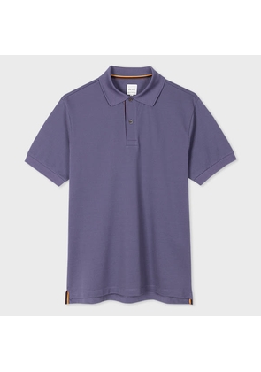 Paul Smith Purple Cotton 'Artist Stripe' Placket Polo Shirt