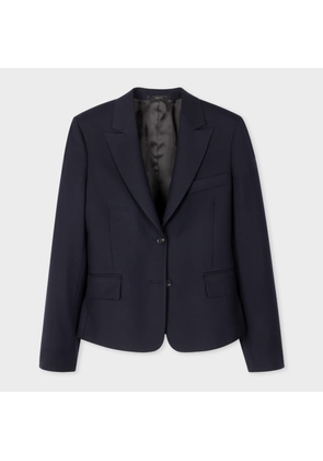 Paul Smith Women's Navy Cropped 'A Suit To Travel In' Wool Blazer Blue