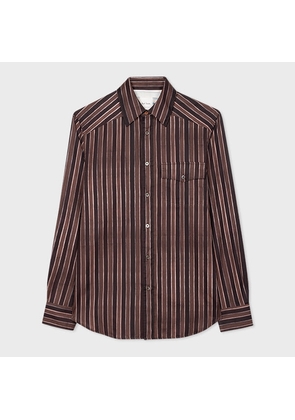 Paul Smith Brown Cotton 'Painted Stripe' Shirt