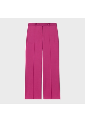 Paul Smith Women's Magenta Wool-Mohair Bootcut Trousers Red