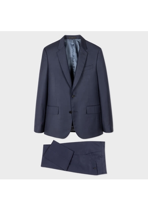 Paul Smith The Soho - Tailored-Fit Navy Sharkskin Suit Blue