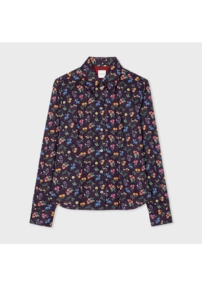 Paul Smith Women's Navy 'Liberty Floral' Fitted Shirt Blue