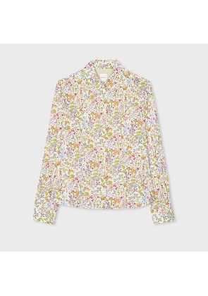 Paul Smith Women's White 'Liberty Floral' Fitted Shirt Multicolour
