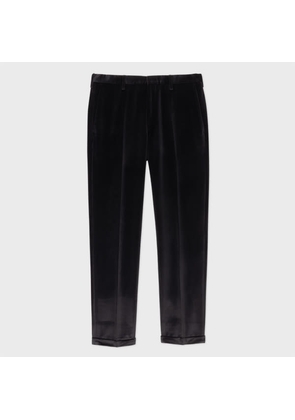 Paul Smith Slim-Fit Black Cotton Velvet Trousers