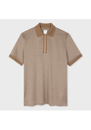 Paul Smith Beige Contrast Collar Polo Shirt Brown