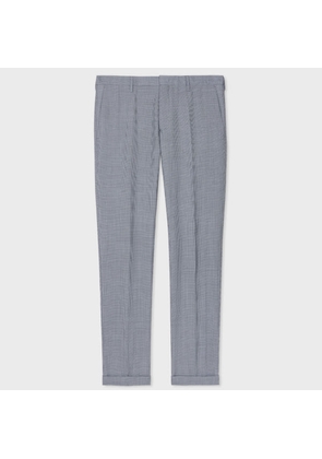Paul Smith Light Blue Micro Houndstooth Wool-Mohair Trousers