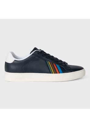 PS Paul Smith Navy Leather 'Sports Stripe' 'Rex' Trainers Blue