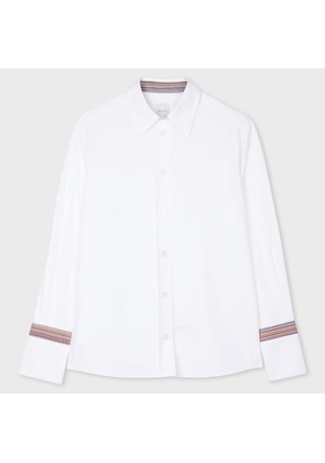 Paul Smith Women's White 'Signature Stripe' Cuff Shirt