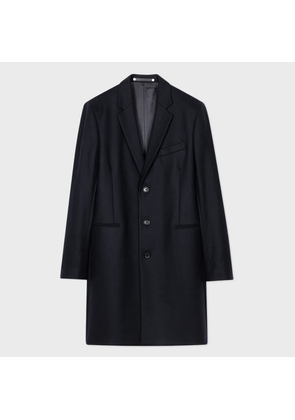 PS Paul Smith Navy Wool-Cashmere Epsom Coat Blue