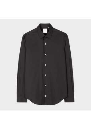 Paul Smith Super Slim-Fit Black Shirt With 'Artist Stripe' Cuff Lining
