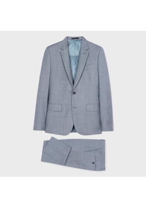 Paul Smith The Soho - Tailored-Fit Grey Blue Wool Sharkskin Suit