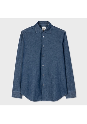 Paul Smith Slim-Fit Washed Cotton Denim Shirt Blue