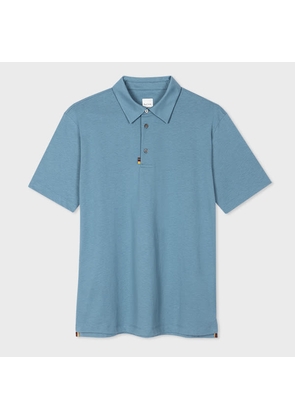 Paul Smith Powder Blue Polo Shirt with 'Artist Stripe' Tab