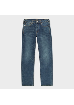 PS Paul Smith Standard-Fit 11.8oz 'Crosshatch Stretch' Blue-Rinse Jeans