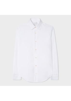 Paul Smith Super Slim-Fit White Shirt With 'Artist Stripe' Cuff Lining