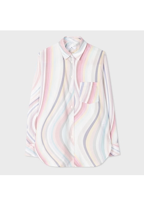 PS Paul Smith Women's Faded 'Swirl' Cotton Shirt Multicolour