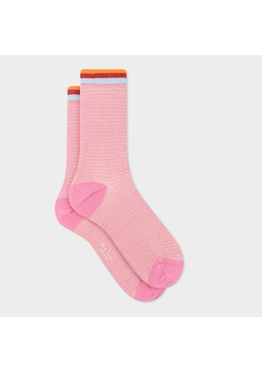 Paul Smith Women's Pink Cotton-Blend Glitter Socks