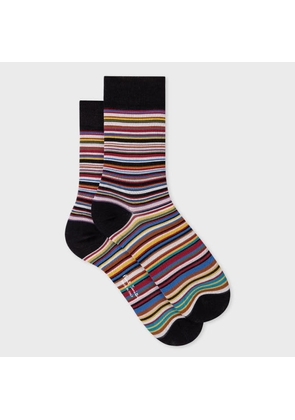 Paul Smith Women's 'Signature Stripe' Silk-Mix Socks Multicolour