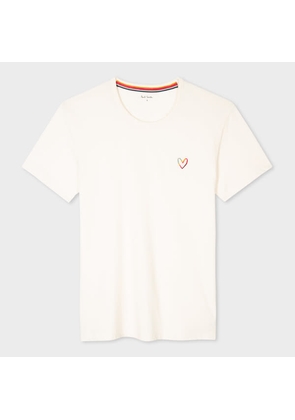 Paul Smith Women's Cream Embroidered 'Swirl Heart' Lounge T-Shirt White