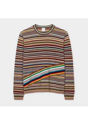Paul Smith Women's Diagonal 'Signature Stripe' Sweater Multicolour