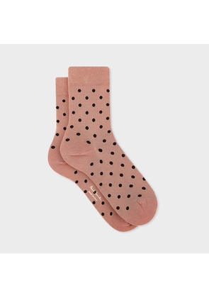 Paul Smith Women's Dusky Pink Polka Dot Socks