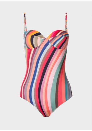 Paul Smith Women's 'Swirl' Print Wrap Bandeau Swimsuit Multicolour