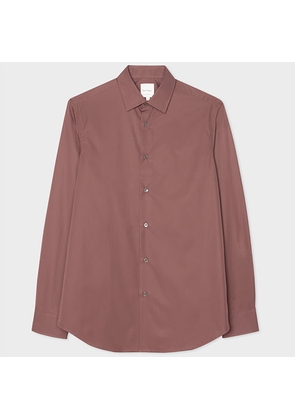 Paul Smith Tailored-Fit Burgundy Cotton 'Signature Stripe' Cuff Shirt Purple
