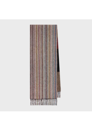 Paul Smith Women's Reversible 'Signature Stripe' Cashmere-Blend Scarf Multicolour