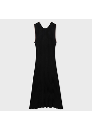 Paul Smith Women's Black 'Signature Stripe' V Neck Knitted Dress
