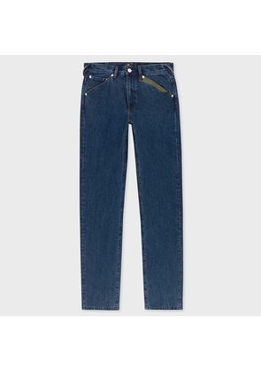 PS Paul Smith Relaxed-Fit Dark-Wash 'Plains' Embroidered Jeans Blue