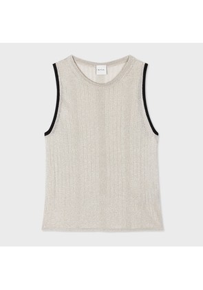 Paul Smith Women's Silver Ribbed Knitted Vest White