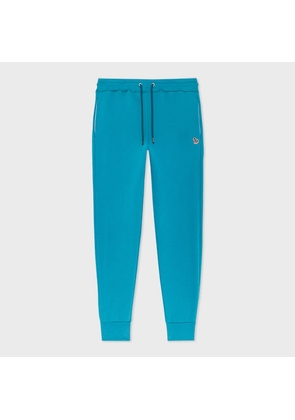 PS Paul Smith Slim-Fit Teal Organic Cotton Zebra Logo Sweatpants Blue