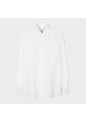 Paul Smith Tailored-Fit White Shirt With 'Signature Stripe' Double Cuff