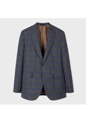 Paul Smith The Bloomsbury - Easy-Fit Grey and Blue Check Wool-Linen Blazer