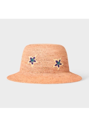 Paul Smith Women's Pale Pink 'Sunflare Stars' Straw Hat
