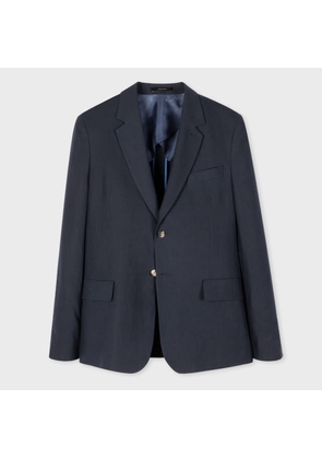 Paul Smith Navy Linen Buggy-Lined Blazer Blue