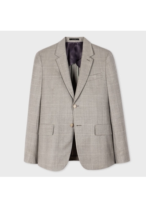 Paul Smith Grey Buggy-Lined Multi-Check Wool Blazer White
