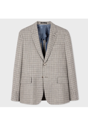 Paul Smith Grey Ombre-Check Wool-Blend Buggy-Lined Blazer White