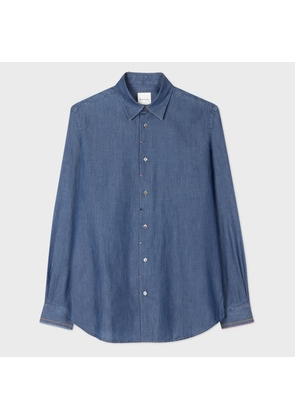 Paul Smith Cotton-Lyocell Chambray Shirt Blue