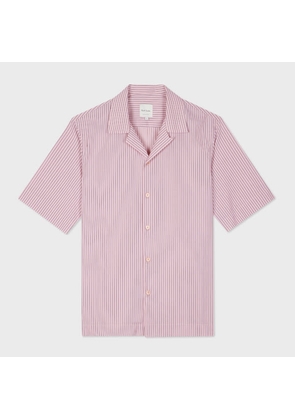Paul Smith Light Pink Stripe Short-Sleeve Cotton Shirt