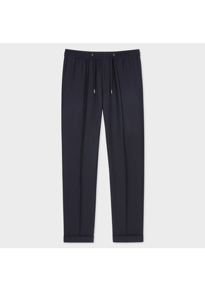 Paul Smith A Suit To Travel In - Slim-Fit Navy Drawstring-Waist Wool Trousers Blue