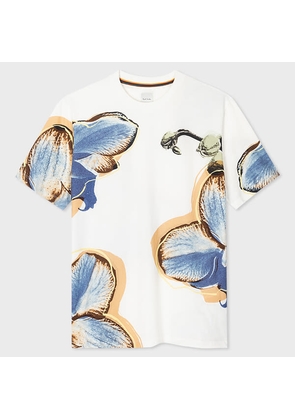 Paul Smith White 'Orchid' Print T-Shirt