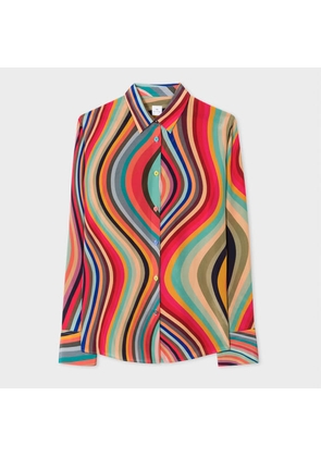 PS Paul Smith Women's Swirl Silk Shirt Multicolour