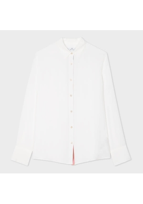 PS Paul Smith Women's Cream Silk 'Spray Swirl' Placket Shirt White