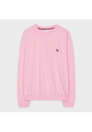 PS Paul Smith Women's Pink Zebra Logo Long-Sleeve T-Shirt
